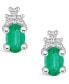 Фото #6 товара Серьги Macy's Emerald and Diamond Stud