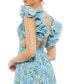 ფოტო #4 პროდუქტის Women's Ruffle Tiered Floral Cut-Out Chiffon Gown