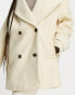 Фото #6 товара ASOS DESIGN smart double breasted pea coat in off white