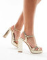 River Island cross strap platfrom in gold