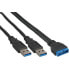 Фото #1 товара InLine USB 3.0 Premium Adapter Cable 2x USB A male / mainboard header - 0.40m