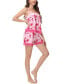 Women's Printed Lace Babydoll Tank with the Shorts 2 Pc. Pajama Set