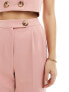 Фото #3 товара Miss Selfridge co-ord tailored wide leg trouser in Pink