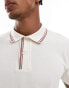 ASOS DESIGN polo with tipping detailing in cream