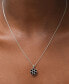 ფოტო #2 პროდუქტის Onyx Flower 18" Pendant Necklace in Sterling Silver