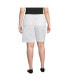 Фото #2 товара Plus Size Mid Rise Elastic Waist Pull On 10" Chino Bermuda Shorts