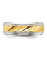 Stainless Steel Yellow IP-plated Grooved Center Band Ring