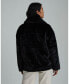 ფოტო #2 პროდუქტის Women's Short Pile Faux Fur Biker