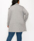 Фото #2 товара Plus Size Draped Flyaway Cardigan Duster Knit Top