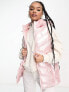 Threadbare Petite Ski gilet in pearlescent pink