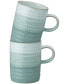 Kiln Collection Ridged Stoneware Mugs, Set of 2