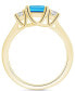 ფოტო #3 პროდუქტის Blue Topaz and Diamond Ring (2 ct.t.w and 1/4 ct.t.w) 14K Yellow Gold