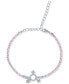 Diamond Accent Braided Cord Pride Symbol Bracelet in Sterling Silver