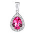 Фото #2 товара Silver jewelry set MONACO earrings and pendant with synthetic ruby LPS0341R