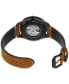 ფოტო #4 პროდუქტის Men's Swiss Automatic DS PH200M Brown Leather Strap Watch 43mm