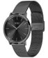 ფოტო #2 პროდუქტის Men's Skyliner Black Stainless Steel Mesh Bracelet Watch 40mm