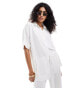 The Frolic vanora relaxed split detail beach shirt co-ord in white weiß, 34 - фото #1