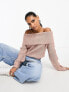 Фото #7 товара JDY bardot jumper in dusty pink