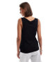 Mango relaxed scoop neck vest in black