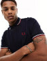 Фото #1 товара Fred Perry twin tipped logo polo in navy