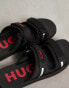 Фото #2 товара HUGO Jens double strap sliders in black