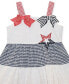 ფოტო #6 პროდუქტის Baby Girls Americana Tiered Seersucker Dress with Bows