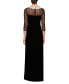 ფოტო #3 პროდუქტის Plus Size Velvet Illusion-Yoke Gown