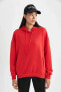 Фото #1 товара Толстовка женская Defacto Kadın Red Sweatshirt A4445AX
