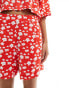 ASOS DESIGN flippy short in red floral print