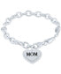 ფოტო #2 პროდუქტის Diamond Mom Heart Charm Bracelet (1/10 ct. t.w.) in Sterling Silver