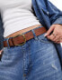 Фото #1 товара ASOS DESIGN waist and hip half moon jeans belt in tan