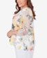 Фото #3 товара Plus Size Charleston Watercolor Floral Mesh Top