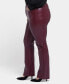 ფოტო #6 პროდუქტის Plus Size Artificial Leather Marilyn Straight Pants