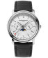 ფოტო #1 პროდუქტის Men's Swiss Classics Business Timer Black Leather Strap Watch 40mm