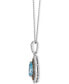 Фото #2 товара Le Vian sea Blue Aquamarine® (1 ct. t.w.) & Diamond (5/8 ct. t.w.) Teardrop Halo Pendant Necklace in 14k White Gold, 18" + 2" extender