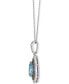 ფოტო #2 პროდუქტის Sea Blue Aquamarine® (1 ct. t.w.) & Diamond (5/8 ct. t.w.) Teardrop Halo Pendant Necklace in 14k White Gold, 18" + 2" extender