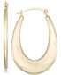 ფოტო #1 პროდუქტის Polished Graduated Oval Hoop Earrings in 10k Gold