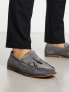 Фото #4 товара Schuh rich tassel loafers in grey suede