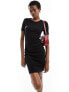 Noisy May ribbed mini t-shirt dress in black