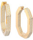 ფოტო #1 პროდუქტის Gold-Tone Crystal Large Octagon Hoop Earrings