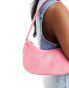 Juicy Couture diamante velour shoulder bag in pink lemonade