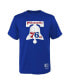ფოტო #1 პროდუქტის Big Boys Royal Philadelphia 76ers Hardwood Classics Retro Logo T-shirt