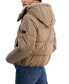 ფოტო #2 პროდუქტის Women's Logo-Drawstring Hooded Puffer Jacket
