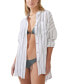 Фото #1 товара Women's Striped Swing Beach Cover Up Shirt