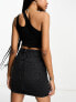 Фото #3 товара ASOS DESIGN Tall denim high waist mini skirt in black