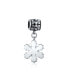 Фото #2 товара Frozen Winter Crystal Dangle Holiday Party Christmas Snowflake Bead Charm For Women For Sterling Silver European Bracelet