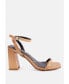 Women's Moon cut Ankle Strap Block Heel Sandals