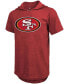 ფოტო #3 პროდუქტის Men's George Kittle Heathered Scarlet San Francisco 49Ers Name Number Tri-Blend Hoodie T-shirt
