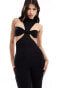 Фото #4 товара ASOS DESIGN extreme cut out high neck jumpsuit in black