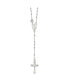 ფოტო #1 პროდუქტის Sterling Silver Polished Rosary Pendant Necklace 18"